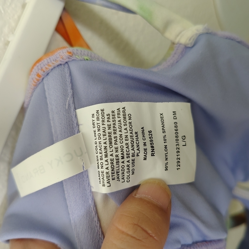 Lucky Brand Blue/Green /Orange Bikini Set Sz L NWOT - Picture 14 of 14